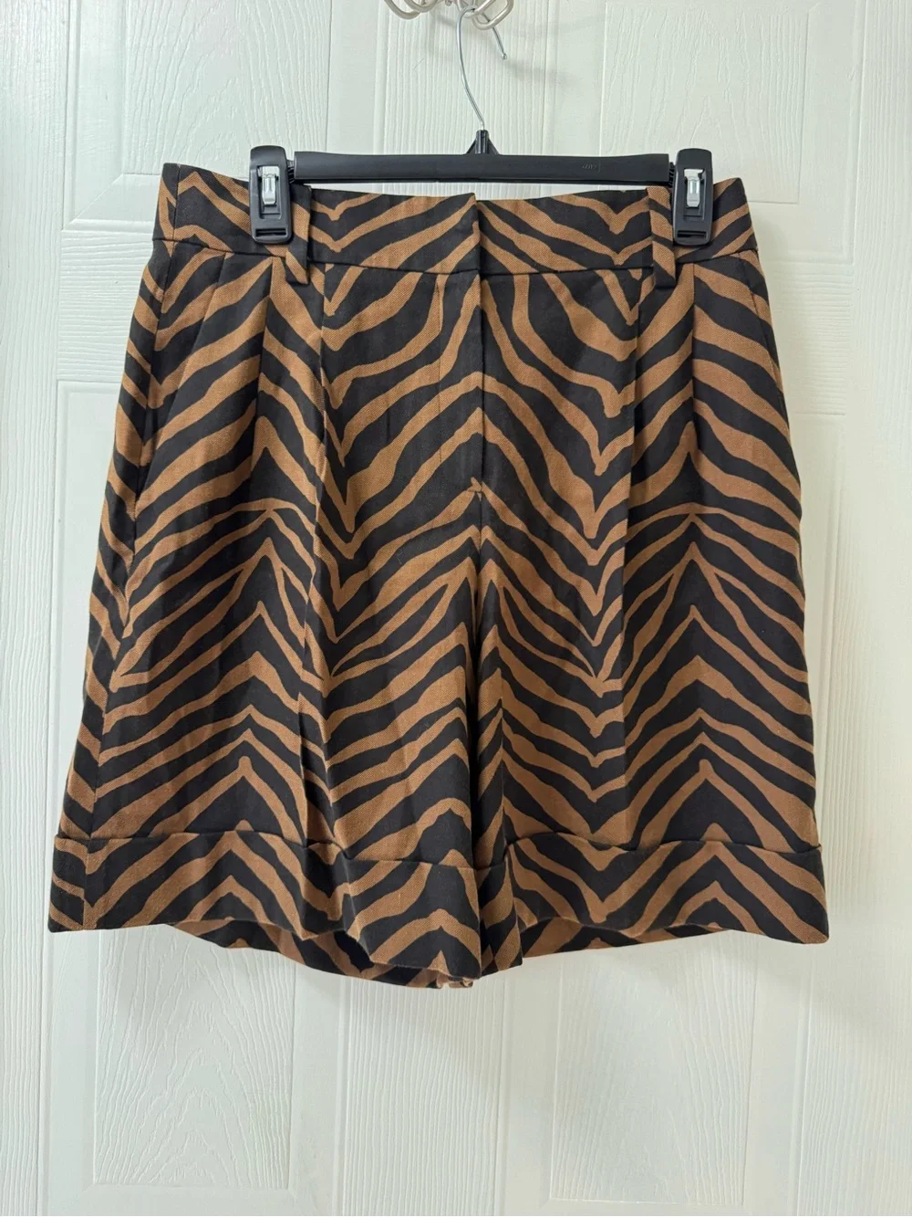 Lafayette 148 New York Black and Brown Zebra-Print Mini Skirt